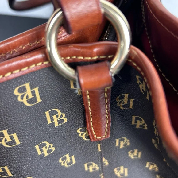 Dooney & Bourke Brown/black Gretta Perry Satchel DB Logo EUC - Picture 11 of 16